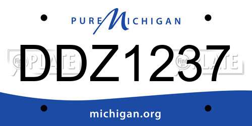 DDZ1237 Michigan License Plate