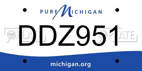 DDZ951 Michigan License Plate