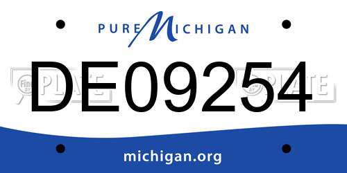 DE09254 Michigan License Plate