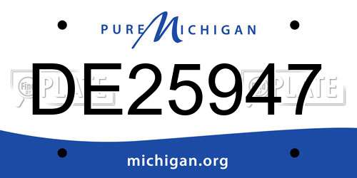 DE25947 Michigan License Plate