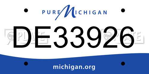 DE33926 Michigan License Plate