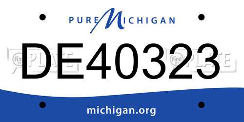 DE40323 Michigan License Plate