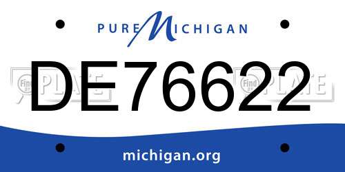 DE76622 Michigan License Plate