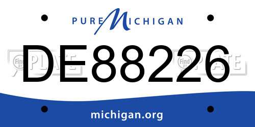 DE88226 Michigan License Plate