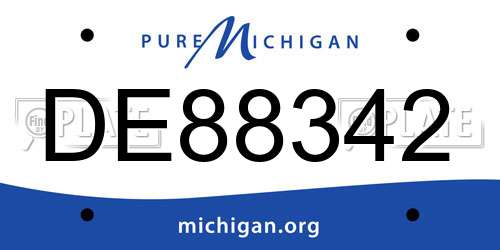 DE88342 Michigan License Plate