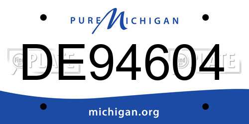 DE94604 Michigan License Plate