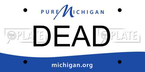 DEAD Michigan License Plate