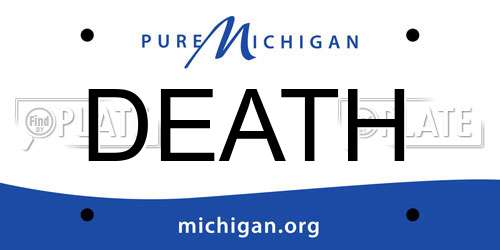 DEATH Michigan License Plate