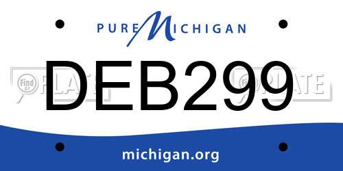 DEB299 Michigan License Plate