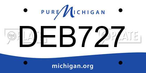 DEB727 Michigan License Plate