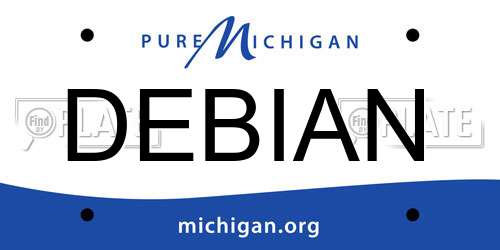DEBIAN Michigan License Plate