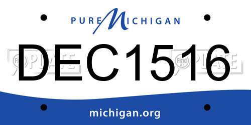 DEC1516 Michigan License Plate