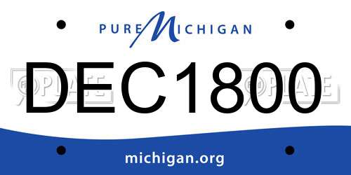 DEC1800 Michigan License Plate
