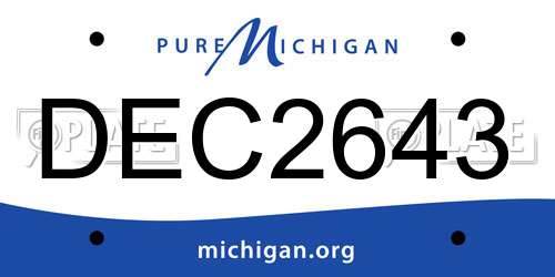 DEC2643 Michigan License Plate