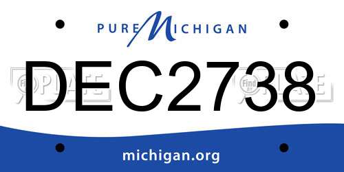 DEC2738 Michigan License Plate