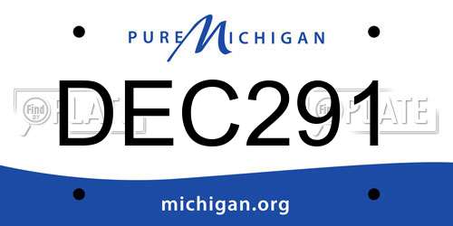 DEC291 Michigan License Plate