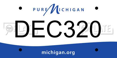 DEC320 Michigan License Plate