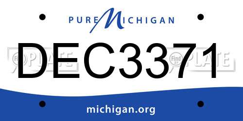 DEC3371 Michigan License Plate