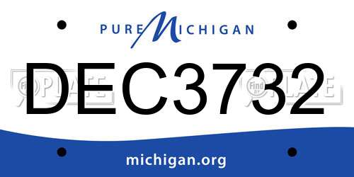 DEC3732 Michigan License Plate