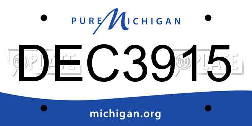 DEC3915 Michigan License Plate