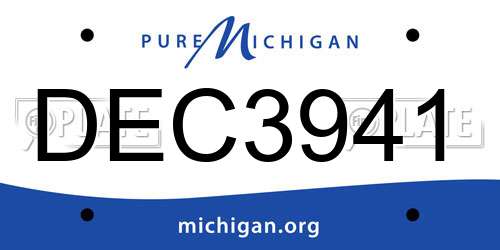DEC3941 Michigan License Plate