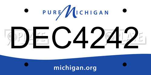DEC4242 Michigan License Plate