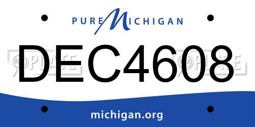 DEC4608 Michigan License Plate