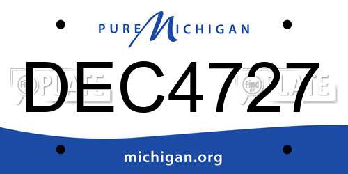 DEC4727 Michigan License Plate