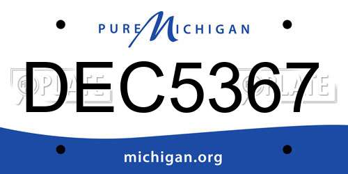 DEC5367 Michigan License Plate