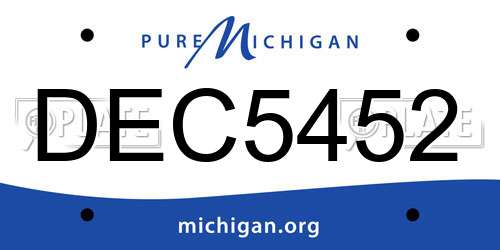 DEC5452 Michigan License Plate