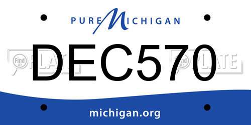 DEC570 Michigan License Plate