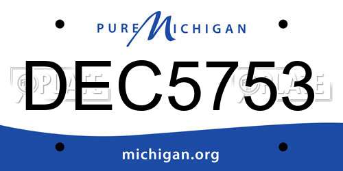 DEC5753 Michigan License Plate