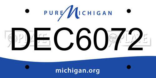 DEC6072 Michigan License Plate