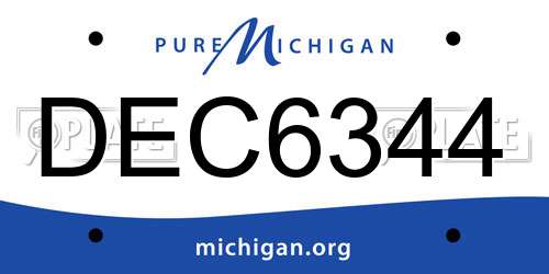 DEC6344 Michigan License Plate