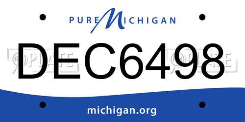DEC6498 Michigan License Plate