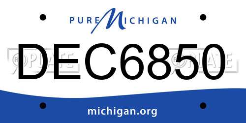 DEC6850 Michigan License Plate