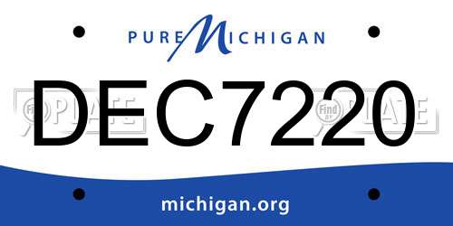 DEC7220 Michigan License Plate