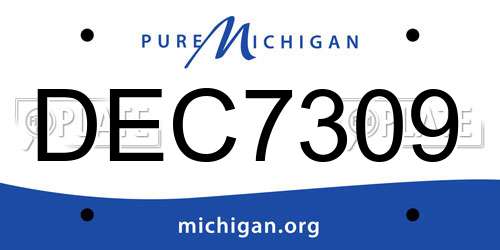 DEC7309 Michigan License Plate