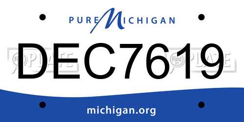 DEC7619 Michigan License Plate