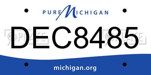 DEC8485 Michigan License Plate