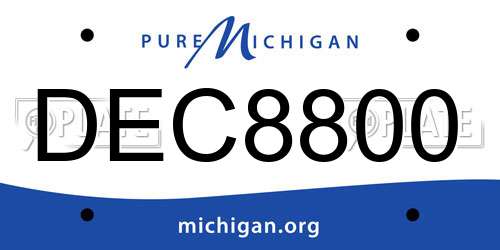 DEC8800 Michigan License Plate