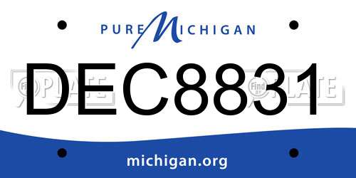 DEC8831 Michigan License Plate