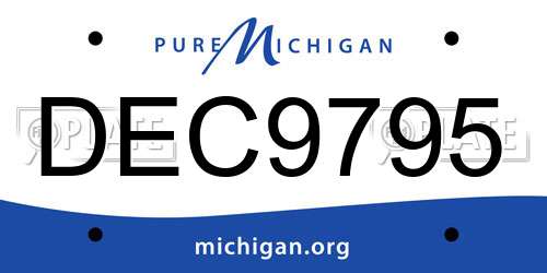 DEC9795 Michigan License Plate