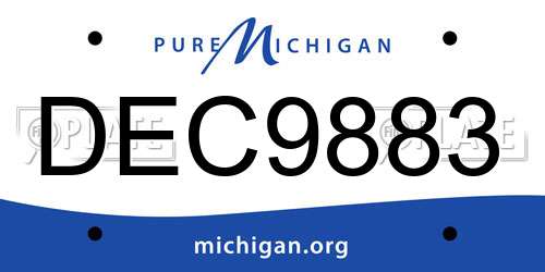 DEC9883 Michigan License Plate