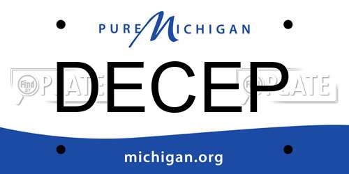 DECEP Michigan License Plate