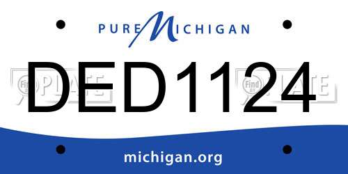 DED1124 Michigan License Plate