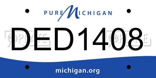 DED1408 Michigan License Plate