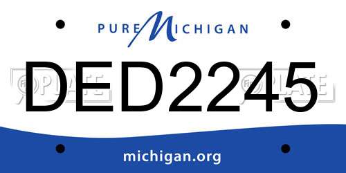 DED2245 Michigan License Plate