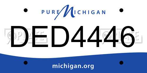 DED4446 Michigan License Plate