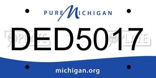 DED5017 Michigan License Plate